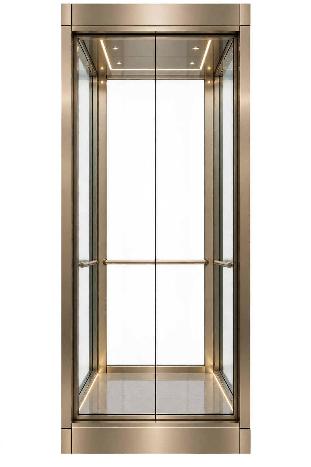Illustrative glass elevator placement